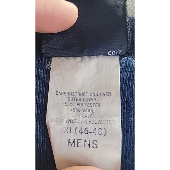 Lands End Mens XL Sweater Pullover Crew Neck Wool Blend Knit Dark Blue USA VTG - Picture 3 of 12